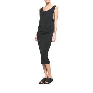 EUC Simple black midi length fully lined sleeveless dress from Helmut Lang
